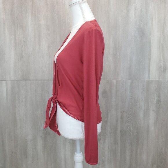 Urbane Y2K Tie Front  Nylon Cardigan G-0178 - Picture 5 of 14